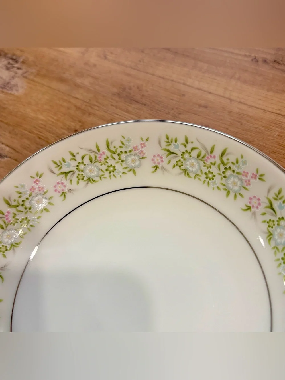 4 Taihei Springtime Vintage Fruit Dessert Bowl Silver Platinum Japan Flower Bone